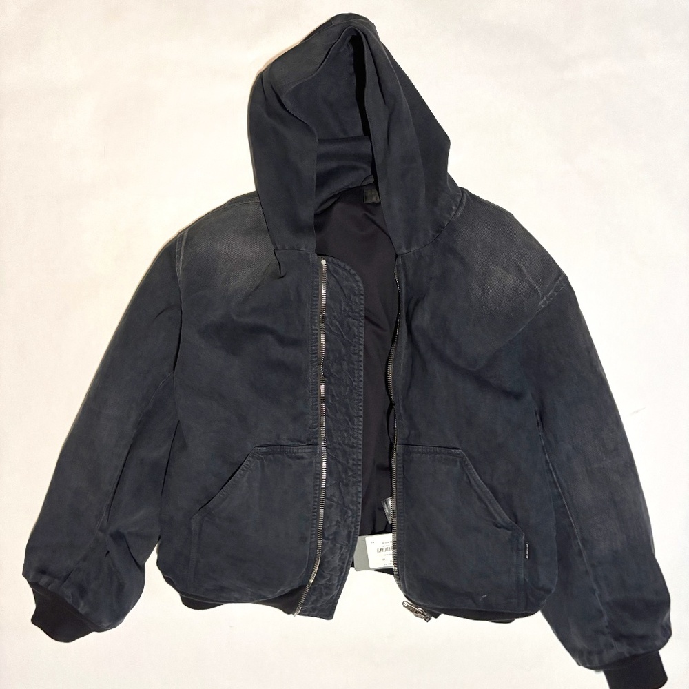 Balenciaga Oversized Zip-up Denim Hoodie Jacket